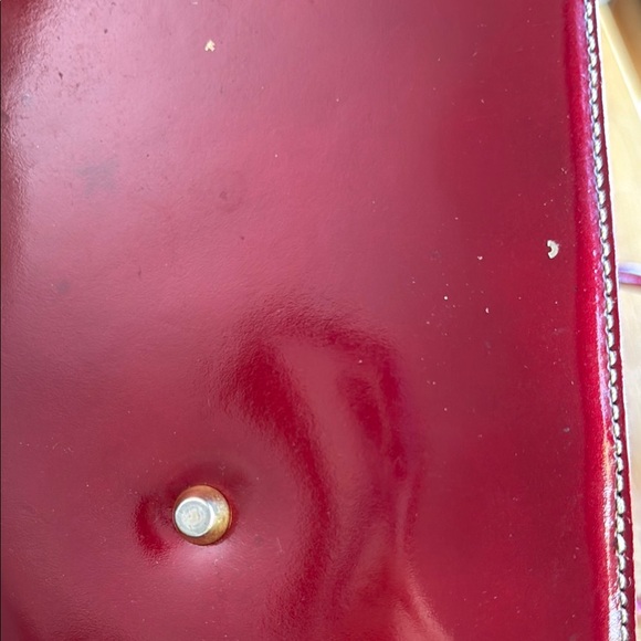 Arcadia Red Patent Leather Satchel with Glossy Finish - Picture 6 of 16